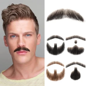Barbas Barba e Bigode Realistas — Cabelo Humano, Renda Invisível, Ideal para Maquiagem, Fantasias e Produções | Loja dos Cabelos