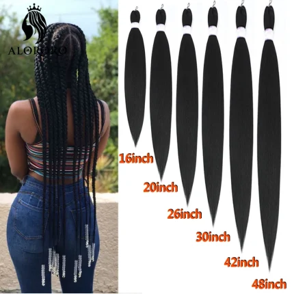 Extensões de cabelo Sintético Cabelo Sintético para Tranças Jumbo Pré-Esticado Longo 16 a 48 Polegadas Textura Yaki para Box Braids | Loja dos Cabelos