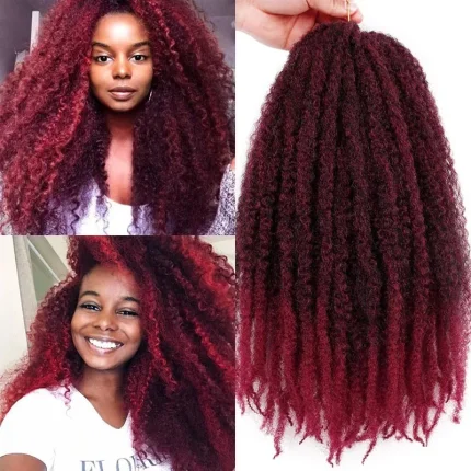 Extensões de cabelo Sintético Cabelo para Trança Sintética Marley Twist Premium, Fibra Afro Longa Estilo Kinky para Crochet, 45 cm | Loja dos Cabelos