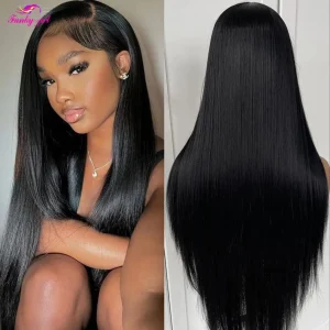 Perucas Peruca Lace Front 13×4 de Cabelo Humano Brasileiro 100% Liso Reto com Renda Transparente e Baby Hair – 32 a 34 Polegadas | Loja dos Cabelos