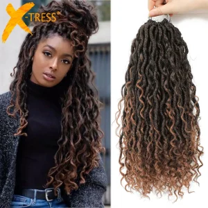 Extensões de cabelo Sintético Extensão de Cabelo Sintético X-TRESS para Trança Crochê Estilo Passion Twist e Dread Falso Encaracolado Ombré Marrom | Loja dos Cabelos