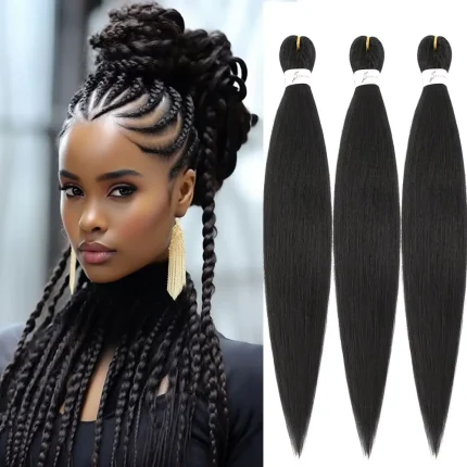 Extensões de cabelo Sintético Cabelo Sintético Pré-Esticado para Tranças, Textura Yaki Macia, Jumbo Crochê, Fácil de Trançar | Loja dos Cabelos