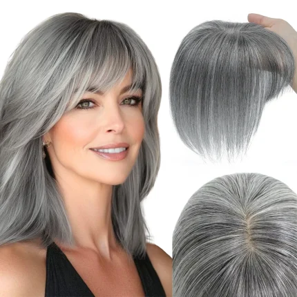 Perucas Topper de Cabelo Humano Natural 3D com Franja 360° para Mulheres – 20 a 35 cm | Loja dos Cabelos