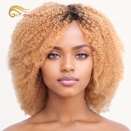 Perucas Peruca Curta Bob Cacheada de Cabelo Humano com Franja Colorida para Mulher | Loja dos Cabelos