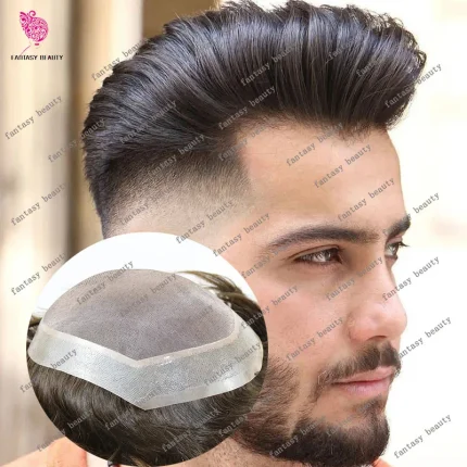 Perucas Prótese Capilar Masculina de Cabelo Humano 100% Natural Mono e Poliuretano nas Cores Preto, Loiro e Castanho, Liso ou Ondulado | Loja dos Cabelos