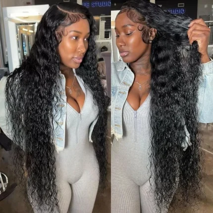 Perucas Peruca Lace Frontal HD de Cabelo Humano 30 Polegadas, Ondas Profundas e Onda de Água Encaracolada, 13×4 ou 13×6 | Loja dos Cabelos