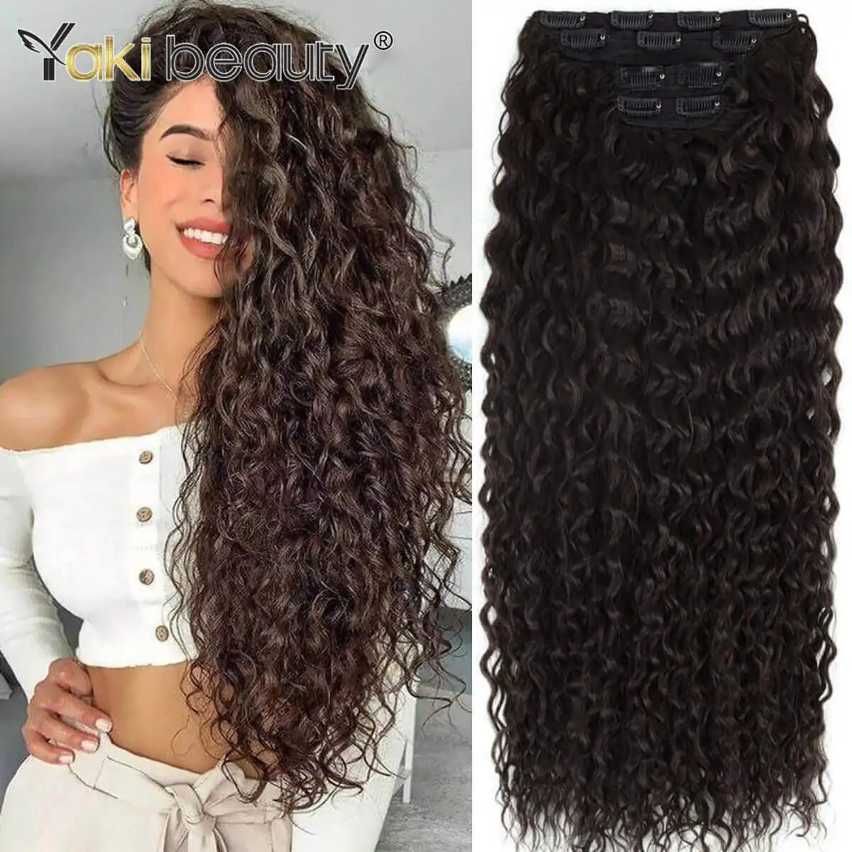 Comprar Extensões de cabelo Sintético Extensão de Cabelo Sintético Cacheado Ondas de Água Super Longa 160g com 4 Peças para Cabeça Inteira na Loja dos Cabelos – Entrega Rápida! Extensões de cabelo Sintético Extensão de Cabelo Sintético Cacheado Ondas de Água Super Longa 160g com 4 Peças para Cabeça Inteira | Loja dos Cabelos