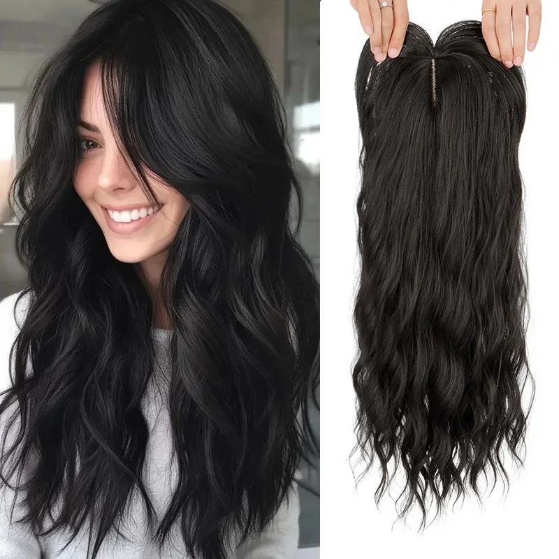 Comprar Perucas Topper de Cabelo Sintético Longo Ondulado 22 Polegadas com Franja Lateral, Efeito 3D 360°, para Disfarçar Afinamento Capilar na Loja dos Cabelos – Entrega Rápida! Perucas Topper de Cabelo Sintético Longo Ondulado 22 Polegadas com Franja Lateral, Efeito 3D 360°, para Disfarçar Afinamento Capilar | Loja dos Cabelos