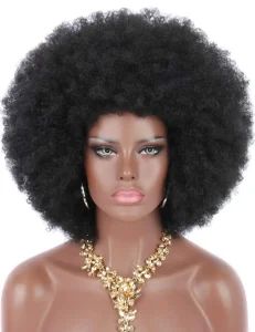 Perucas Peruca Afro Curta e Volumosa Sintética Resistente ao Calor, Unissex, para Fantasia e Festas Temáticas | Loja dos Cabelos