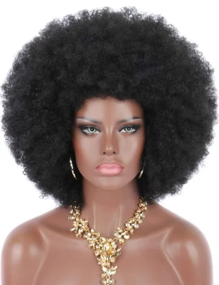 Perucas Peruca Afro Curta e Volumosa Sintética Resistente ao Calor, Unissex, para Fantasia e Festas Temáticas | Loja dos Cabelos