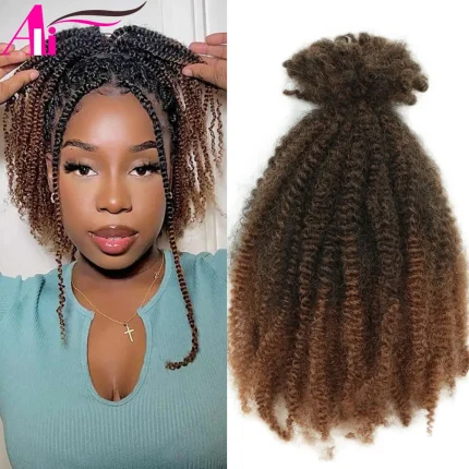 Extensões de cabelo Sintético Cabelo Sintético Afro Kinky Torção Marley para Crochê 12 Polegadas Pré-separado para Tranças, Twist e Butterfly Locs | Loja dos Cabelos