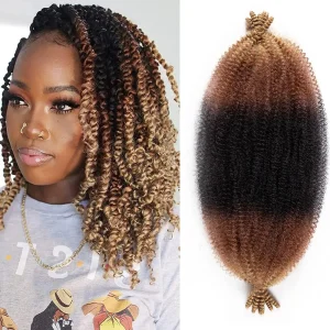 Extensões de cabelo Sintético Cabelo Sintético Marley Afro Pré-Separado e Pré-Fofo para Trança Crochê Torção Natural 16 a 24 Polegadas | Loja dos Cabelos