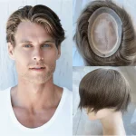 Perucas Prótese Capilar Masculina de Cabelo Humano 100% Natural Australiano com Camadas Duplas, Base em Renda e Poliuretano, Sistema Respirável para Homens | Loja dos Cabelos