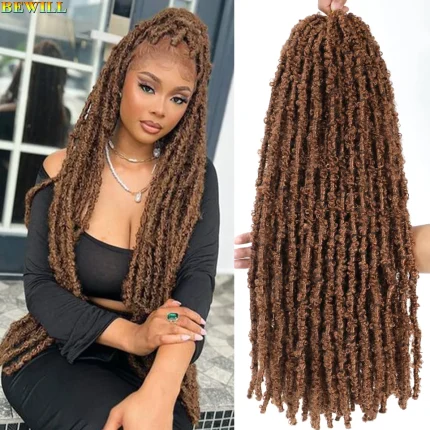 Extensões de cabelo Sintético Butterfly Locs Sintético para Trança Crochê Pré-Laçado 12 a 24 Polegadas Cores Marrom, Loiro, Ruivo e Preto | Loja dos Cabelos