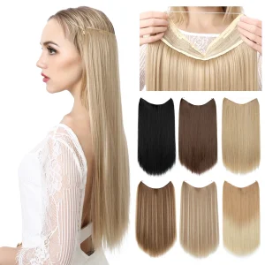 Extensões de cabelo Sintético Extensão de Cabelo Sintético Longa Lisa sem Presilha Efeito Ombré Natural Loiro para Mulher | Loja dos Cabelos
