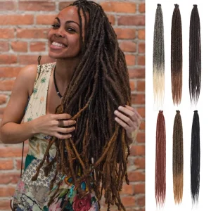 Extensões de cabelo Sintético Peruca Feminina de Dreadlock Sintético Crochê, Estilo Reggae Hippie, Locs Ombre, 10 Fios | Loja dos Cabelos