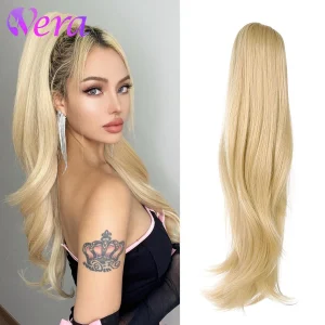 Rabo de Cavalo Extensão de Rabo de Cavalo em Cabelo Humano Remy 100g Loira #613 Longa e Lisa com Cordão | Loja dos Cabelos