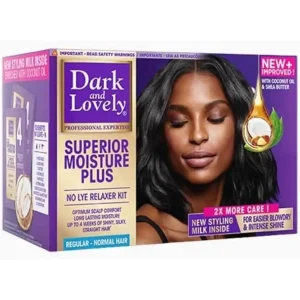 Cosméticos e outros produtos de beleza Kit Relaxante Capilar Dark & Lovely No-Lye Superior Moisture Plus Regular – Alisamento com Hidratação | Loja dos Cabelos