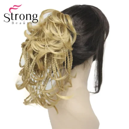 Rabo de Cavalo Rabo de Cavalo Curto com Tranças Finas e Ondas – Aplique de Cabelo com Presilha Garra, Várias Cores | Loja dos Cabelos