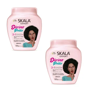Cosméticos e outros produtos de beleza Kit com 2 Máscaras Capilares Skala Divino Potão 1kg cada – Reparação, Condicionador, Creme Modelador e Co-Wash | Loja dos Cabelos