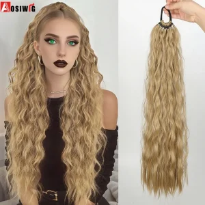 Rabo de Cavalo Aplique Rabo de Cavalo Sintético Longo Encaracolado com Elástico – Extensão de Cabelo Postiço Feminino para Uso Diário e Festas | Loja dos Cabelos