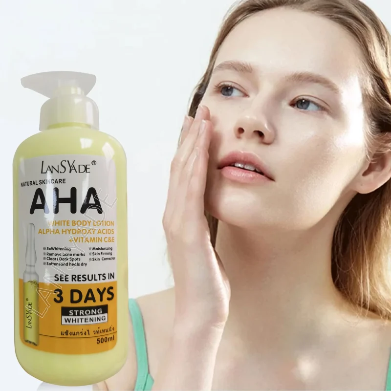 Cosméticos e outros produtos de beleza Loção Corporal Clareadora 500ml com Ácidos Hidroxi e Vitaminas C e E – Hidrata e Auxilia na Redução de Manchas e Marcas de Acne | Loja dos Cabelos