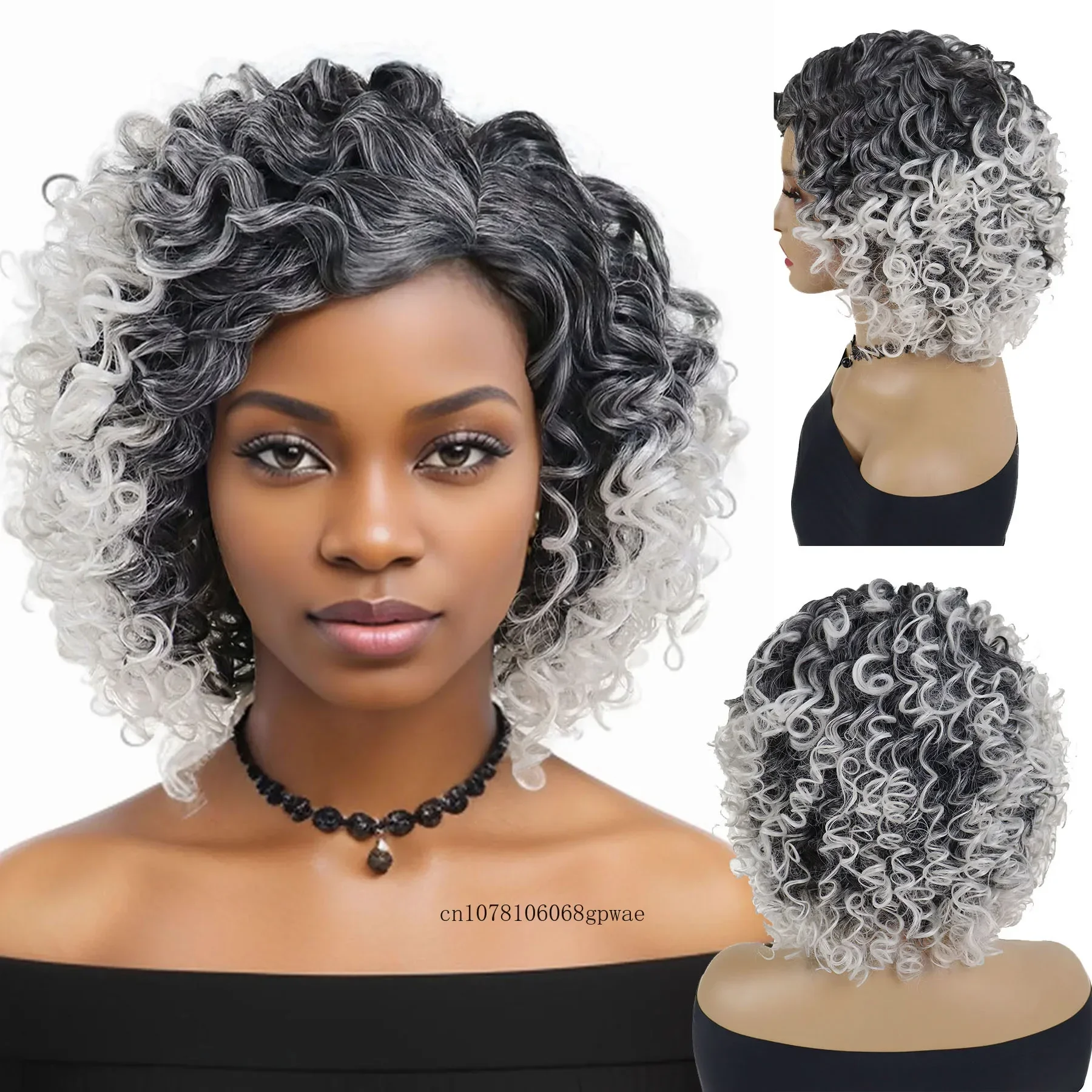 Comprar Perucas Peruca Afro Curta Cacheada Cinza com Branco Ombré para Senhoras – Cabelo Sintético com Franja, Ideal para Festa, Uso Diário e Cosplay na Loja dos Cabelos – Entrega Rápida! Perucas Peruca Afro Curta Cacheada Cinza com Branco Ombré para Senhoras – Cabelo Sintético com Franja, Ideal para Festa, Uso Diário e Cosplay | Loja dos Cabelos