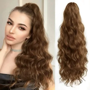 Rabo de Cavalo Aplique Rabo de Cavalo 6 Ondas 100% Cabelo Humano Castanho com Presilha – Extensão Capilar Feminina | Loja dos Cabelos