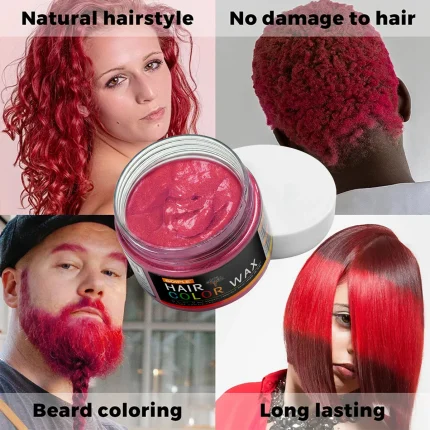 Cosméticos e outros produtos de beleza Cera Temporária Colorida para Cabelo e Barba – Fácil de Lavar, Ideal para Homens e Mulheres, Perfeita para Dia dos Namorados e Ocasiões Especiais | Loja dos Cabelos