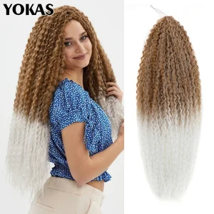 Extensões de cabelo Sintético Cabelo Sintético para Crochê 20 e 28 Polegadas – Cachos Afro Kinky Encaracolados, Extensão Pré-Esticada para Tranças Femininas | Loja dos Cabelos