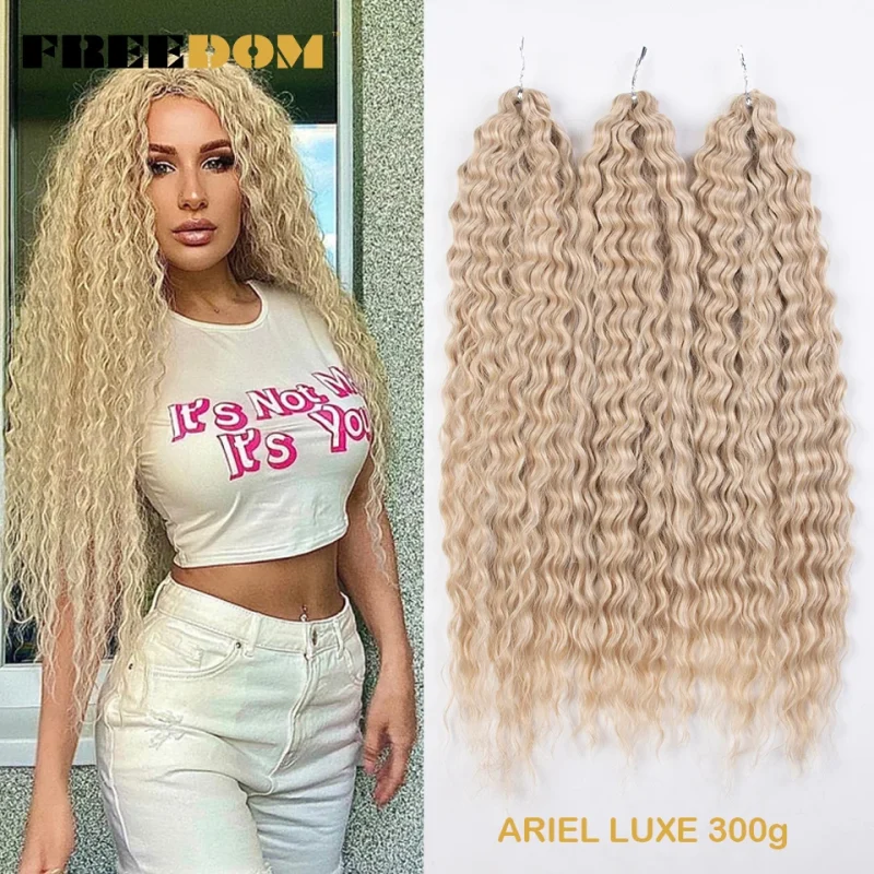 Extensões de cabelo Sintético Cabelo Sintético para Trança em Crochê Twist com Cachos Estilo Onda d’Água – Extensão Ombre Loiro, Marrom, Verde ou Azul | Loja dos Cabelos