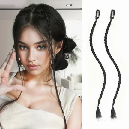 Extensões de cabelo Sintético Extensão de Rabo de Cavalo Trançado Sintético 50 cm Y2K com Presilhas Firmes Box Braids Leve Colorida para DIY Feminino | Loja dos Cabelos