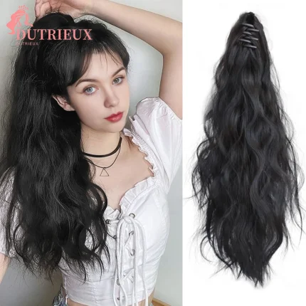 Rabo de Cavalo Extensão de Rabo de Cavalo Ondulado com Clipe – Cabelo Sintético Feminino para Uso Diário e Festas | Loja dos Cabelos