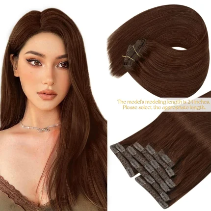 Extensões de cabelo Natural Extensão de Cabelo Humano Natural com Presilhas Balayage para Mulheres VeSunny | Loja dos Cabelos