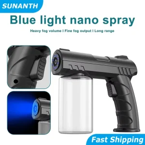 Cosméticos e outros produtos de beleza Pulverizador Elétrico Portátil USB 280ml com Nano Nebulização e Luz Azul para Barbeiro e Uso Doméstico | Loja dos Cabelos