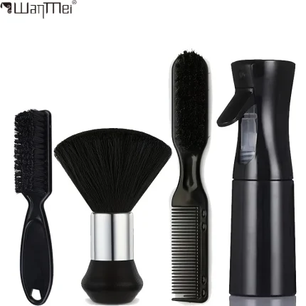 Cosméticos e outros produtos de beleza Kit de Barbeiro Profissional com 4 Peças: Escova de Cabelo e Barba, Pente Modelador e Borrifador de Água para Estilo | Loja dos Cabelos