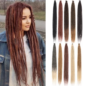 Extensões de cabelo Sintético Extensões Dreadlock Sintéticas 30 Polegadas Ombre Loiro – 10 Fios, Estilo Reggae Hippie, Aplicação em Crochê | Loja dos Cabelos