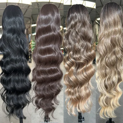 Rabo de Cavalo Extensão de Cabelo Sintético Magicae Rabo de Cavalo 28 Polegadas Ombre Castanho e Loiro 27/613 Ondulado com Clipe 180g Resistente ao Calor | Loja dos Cabelos