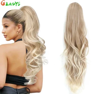 Rabo de Cavalo Extensão de Rabo de Cavalo Sintético Ondulado Ombré Loiro 70cm com Cordão Alta Densidade 180g | Loja dos Cabelos