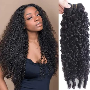 Extensões de cabelo Natural Extensão de Cabelo Cacheado Birmanês 32″ Cru e Não Processado, 3 Pacotes com Trama Dupla para Aplicação Rápida | Loja dos Cabelos