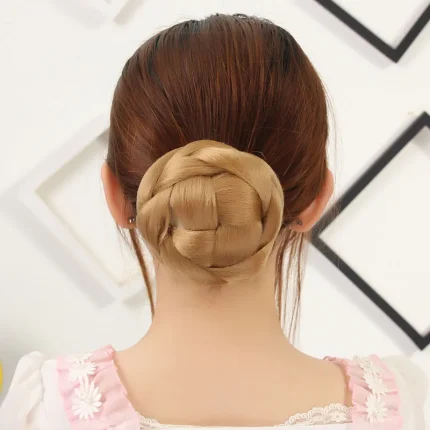 Extensões de cabelo Sintético Extensão de Cabelo Sintético Feminino Coque Trançado com Presilha (Scrunchie) para Penteados Rápidos | Loja dos Cabelos