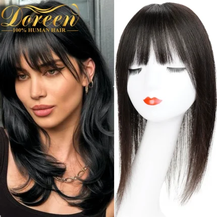 Perucas Topper de Cabelo Humano Natural Remy 100% com Franja – 13×13 cm para Cabelos Finos Femininos | Loja dos Cabelos