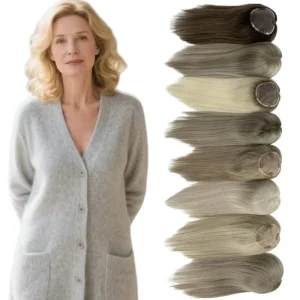 Perucas Topper Feminino de Cabelo Virgem com Base Monofilamento Alta Densidade – Escolha Cor e Tamanho | Loja dos Cabelos