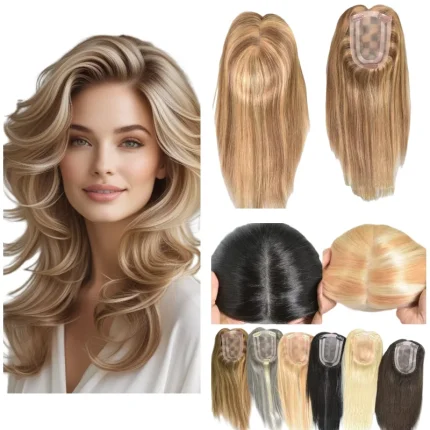 Perucas Topper Feminino de Cabelo Humano Natural 12” com Base Mono PU 4×6 e Divisão Central – Próteses Capilares Femininas | Loja dos Cabelos