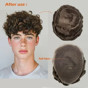 Perucas Prótese Capilar Masculina de Cabelo Humano com Base de Renda Suíça, Nós Descoloridos, Confortável e Durável para Uso Diário | Loja dos Cabelos