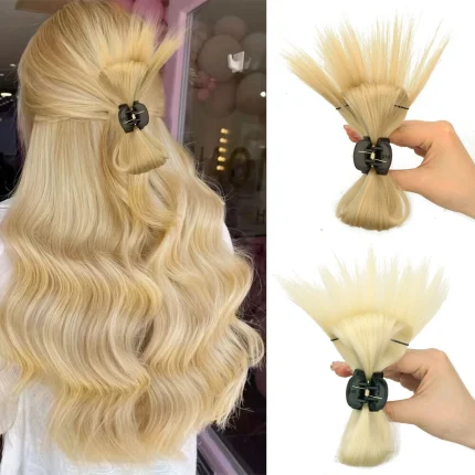 Extensões de cabelo Sintético Coque Postiço Sintético com Garra – Extensão de Cabelo Reto Estilo Updo para Mulheres e Meninas | Loja dos Cabelos