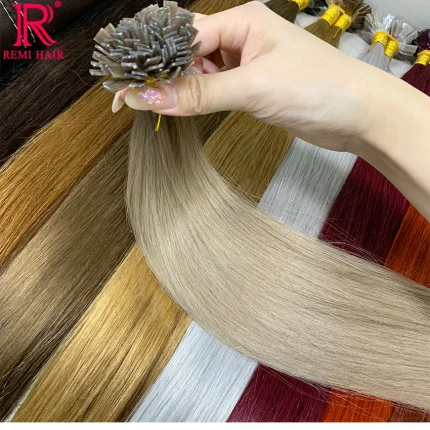 Extensões de cabelo Natural Extensões de Cabelo Humano Virgem Vietnamita com Queratina Ponta Plana Pré-Colada Colorida para Fusão | Loja dos Cabelos