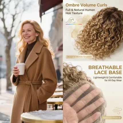 Perucas Peruca de Cabelo Humano 100% com Renda Suíça Full Lace e Ondas Soltas – Aplique Clip-in Confortável | Loja dos Cabelos
