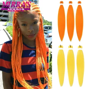 Extensões de cabelo Sintético Cabelo para Trança Sintético Pré-Esticado Textura Yaki – Macio, para Crochê, Modelagem com Água Quente, Cores Verde, Rosa, Laranja e Amarelo | Loja dos Cabelos