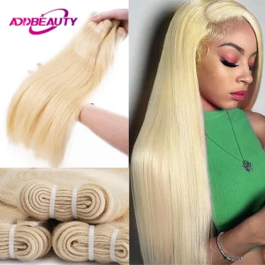 Extensões de cabelo Natural Pacote de Cabelo Humano Loiro 613 Liso, Virgem Não Processado, Brasileiro de Doador Único, Descolorido, Alta Densidade Dupla | Loja dos Cabelos